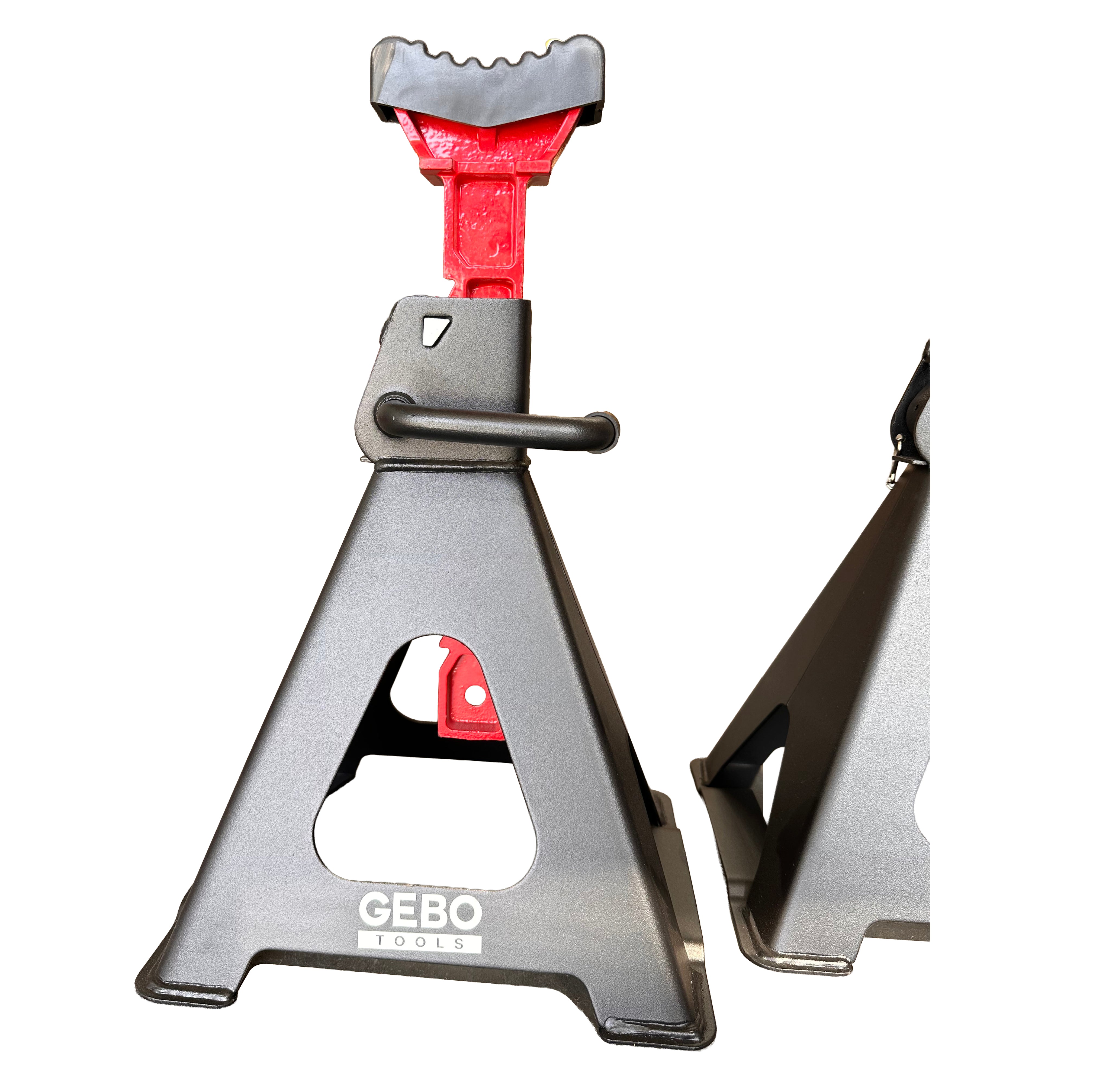 TARTÓBAK KÉSZLET 2 DB 6 T 39-60 CM DUPLA BIZTOSÍTÓVAL ÉS AUTÓKÜSZÖB VÉDŐ GUMI TAMPONNAL GEBO TOOLS