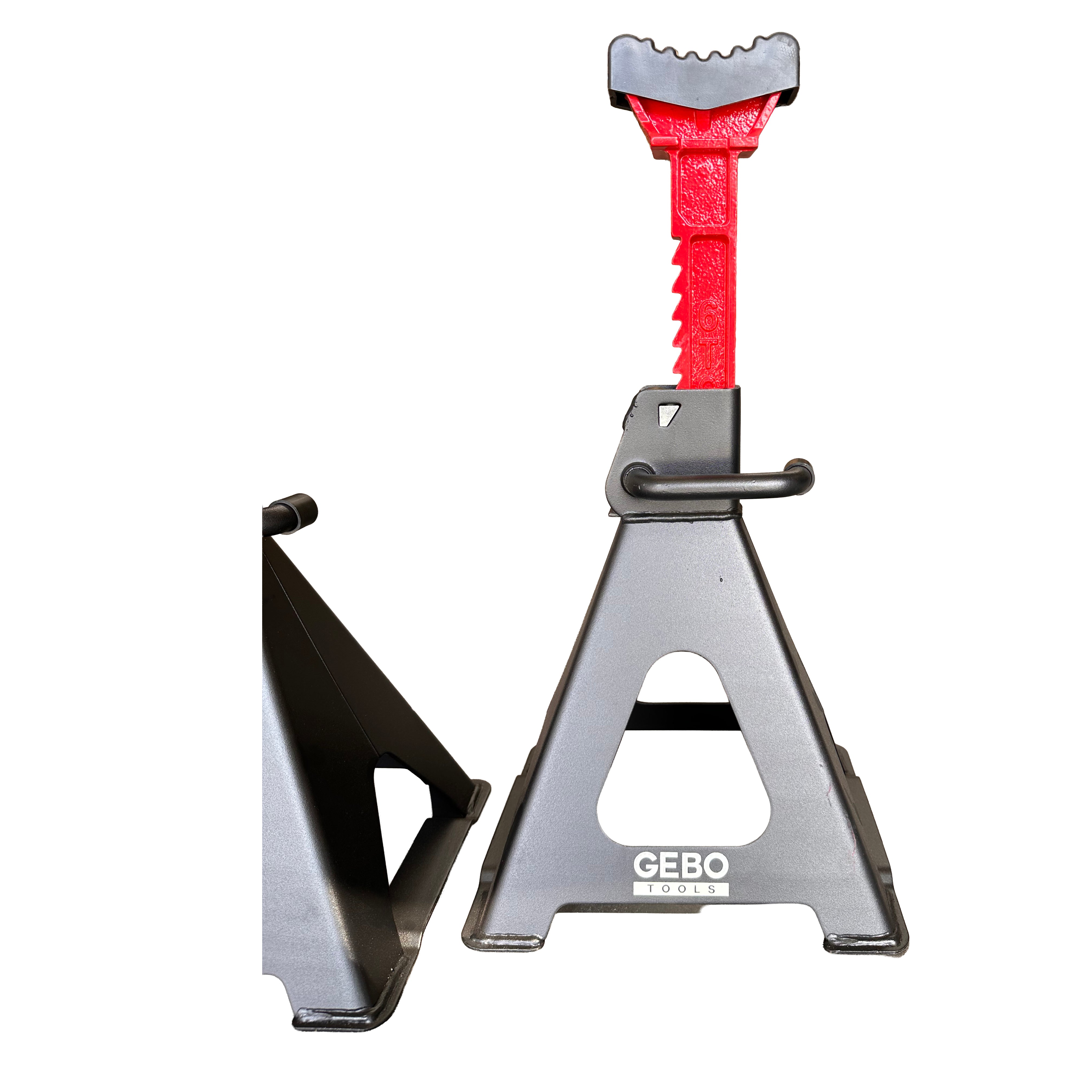 TARTÓBAK KÉSZLET 2 DB 6 T 39-60 CM DUPLA BIZTOSÍTÓVAL ÉS AUTÓKÜSZÖB VÉDŐ GUMI TAMPONNAL GEBO TOOLS