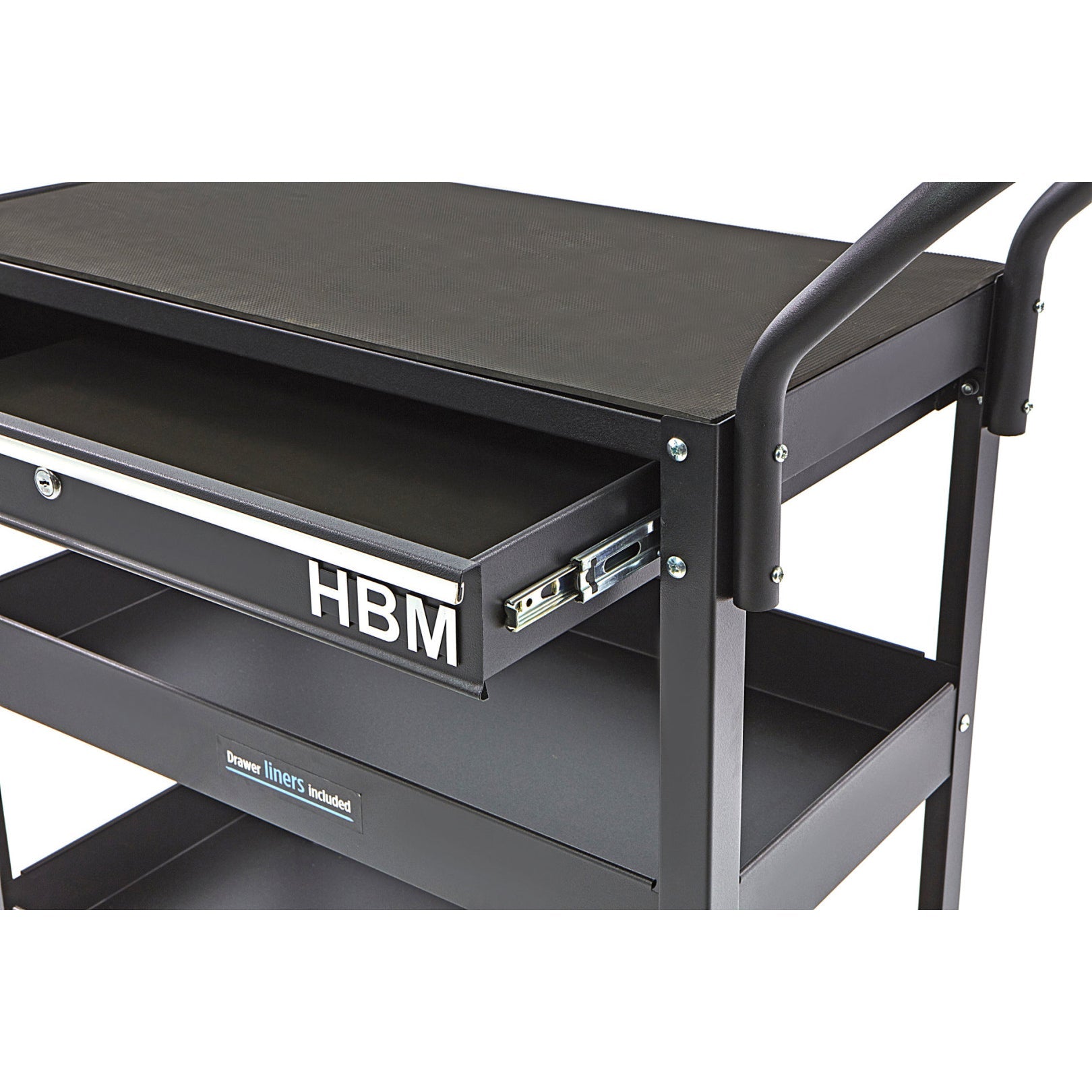 FÉM SZERSZÁMOS KOCSI - 3 POLC HBM FEKETE