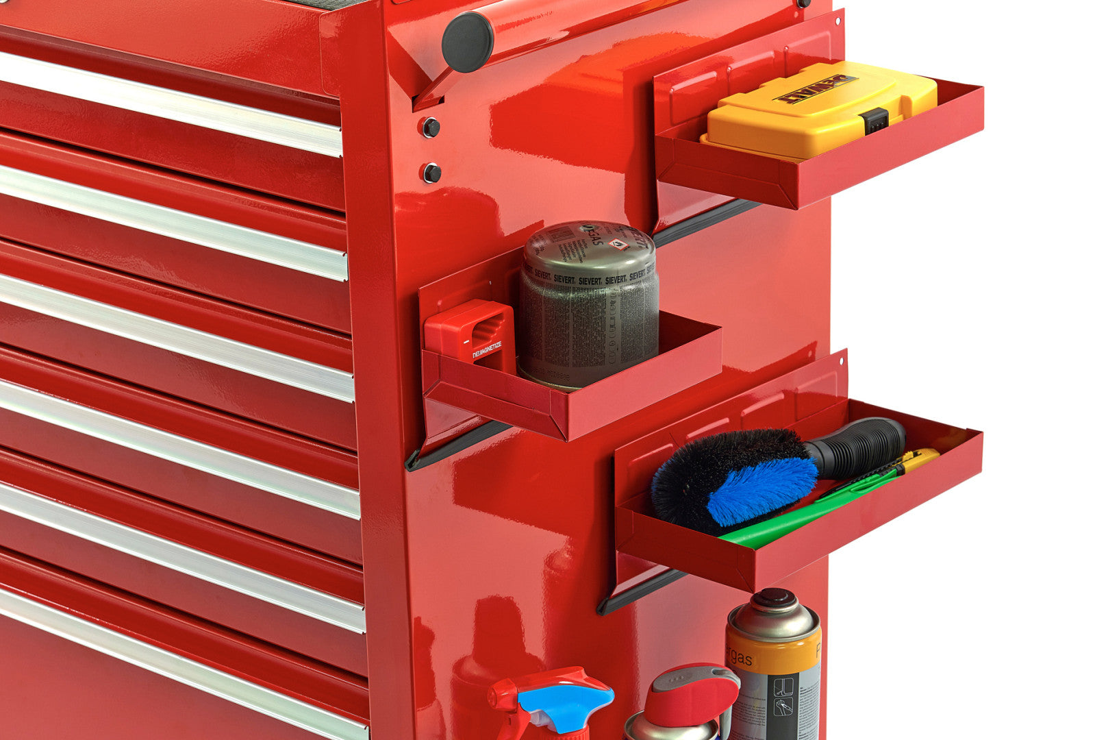 MÁGNESES POLCKÉSZLET SZERSZÁMOS SZEKRÉNYHEZ PIROS