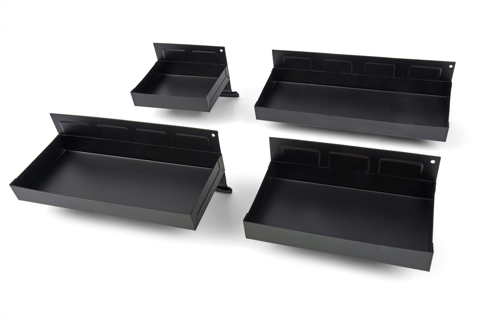 FEKETE MÁGNESES POLCKÉSZLET SZERSZÁMOS SZEKRÉNYHEZ 4 DB OLDALSZERVEZÉSHEZ, UNIVERZÁLIS, HBM HOLLANDIA