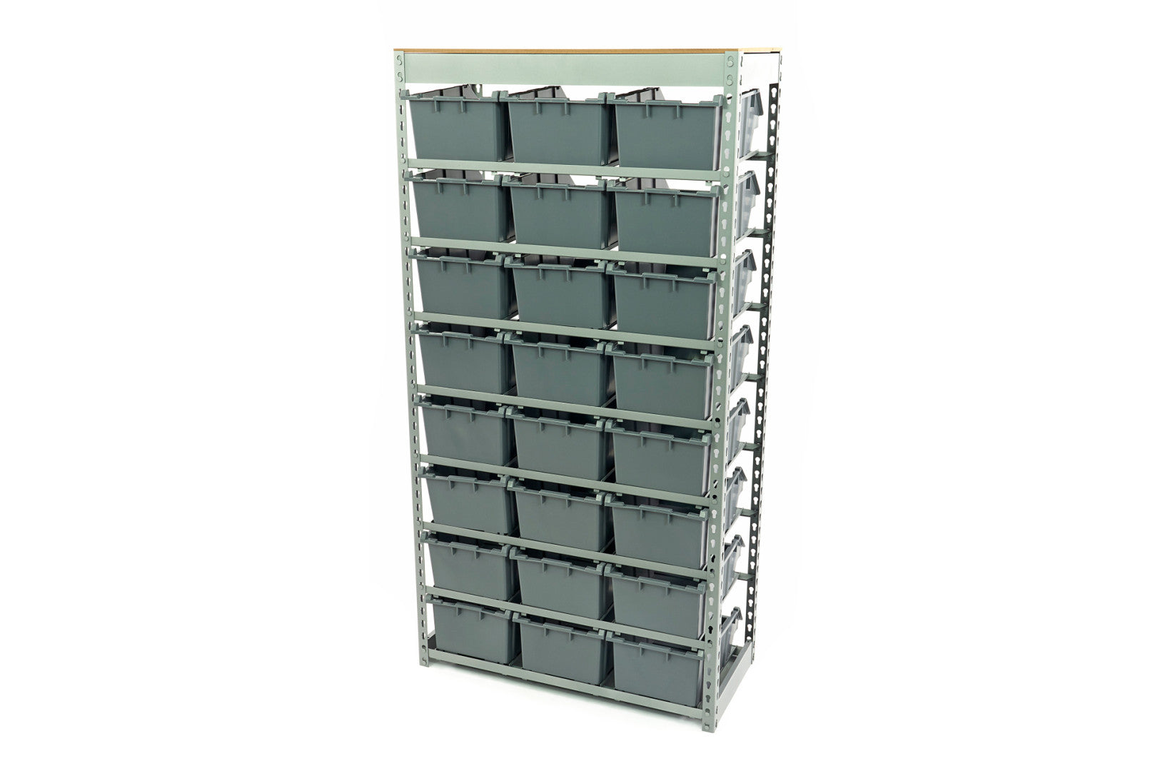 DUGASZOLHATÓ POLC-RENDSZER NYITOTT TÁROLÓ-DOBOZOKKAL