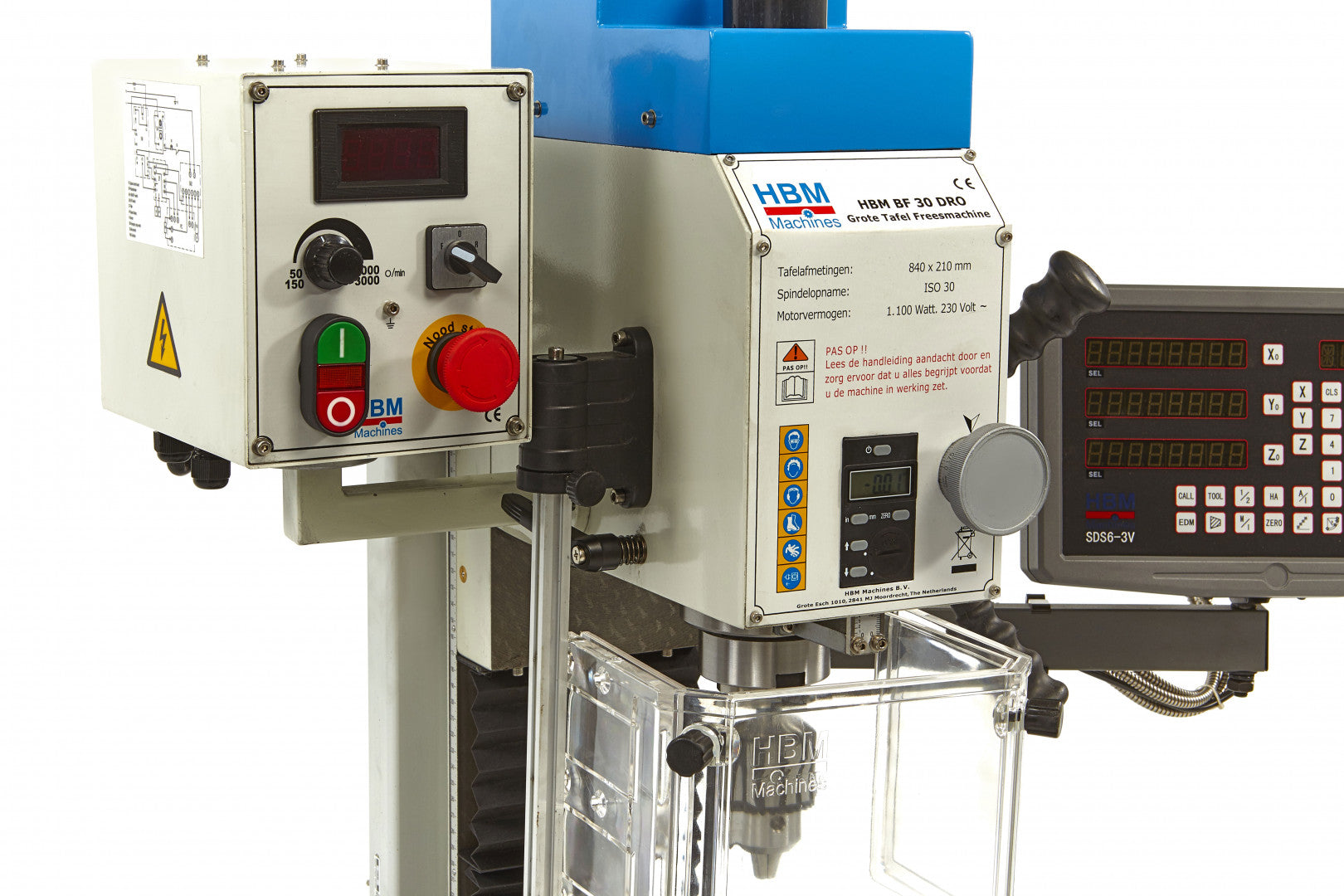 FÚRÓ ÉS FELSŐMARÓ GÉP NAGY ASZTALLAL ÉS DIGITÁLIS KIJELZŐVEL BF 30