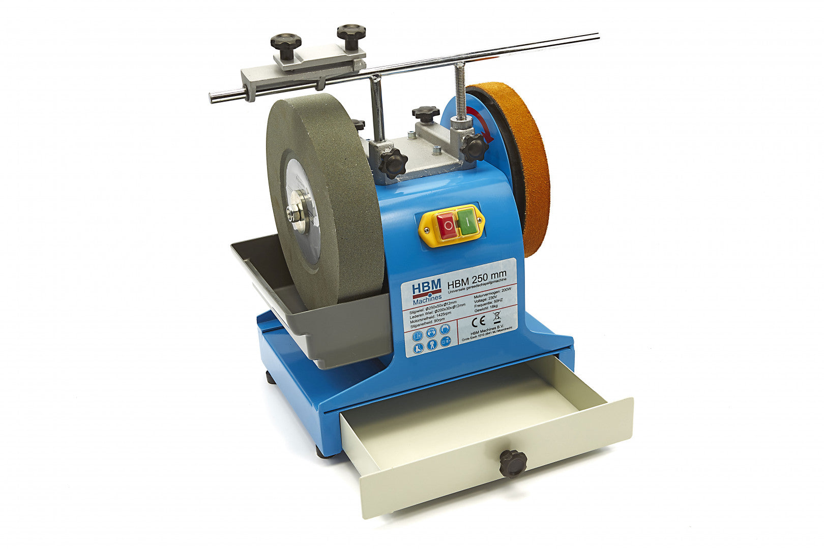 HBM UNIVERZÁLIS SZÁRAZ ÉS NEDVES ASZTALI CSISZOLÓ – KÖSZÖRŰ 250 MM