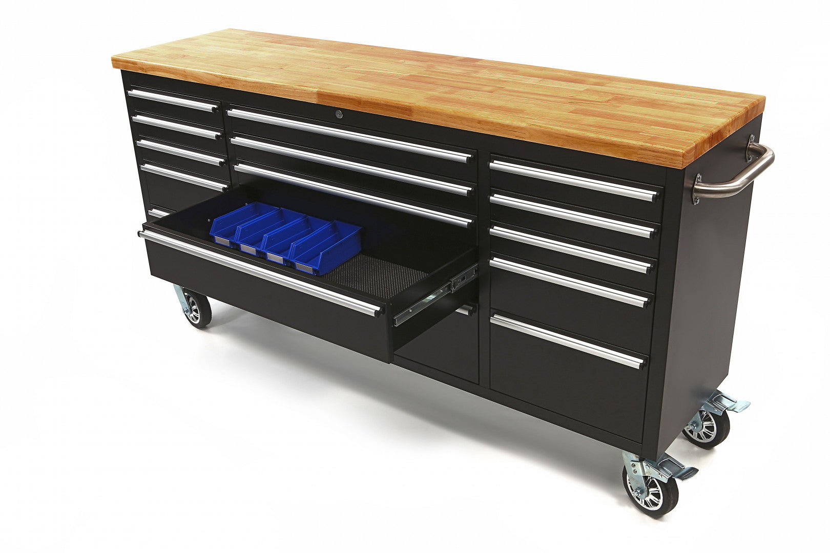 PROFESSZIONÁLIS FÉM SZERSZÁMOS SZEKRÉNY FA MUNKAPADDAL 182 CM