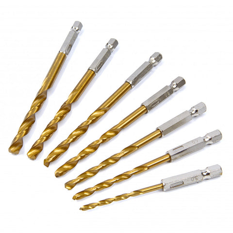 FÚRÓ SZÁR KÉSZLET HEXAGONÁLIS CSATLAKOZÓVAL 3 - 6.5 MM 7DB