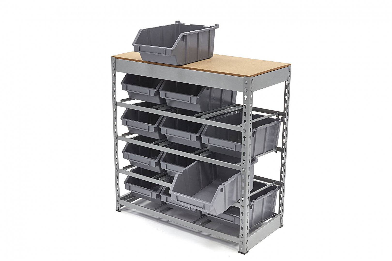 POLCRENDSZER ALKATRÉSZTÁROLÓ DOBOZOKKAL 12 DB