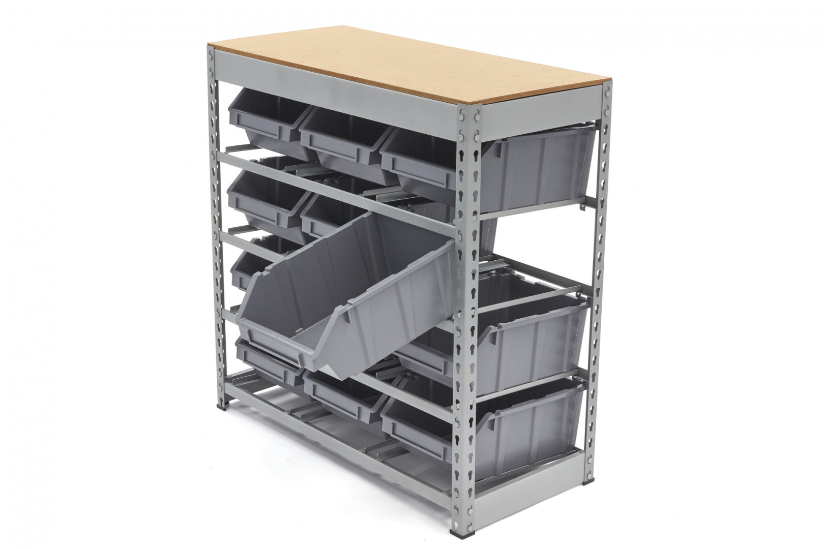 POLCRENDSZER ALKATRÉSZTÁROLÓ DOBOZOKKAL 12 DB