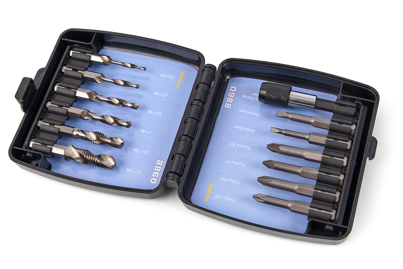 MENETFÚRÓFEJ ÉS BIT KÉSZLET 14 DB