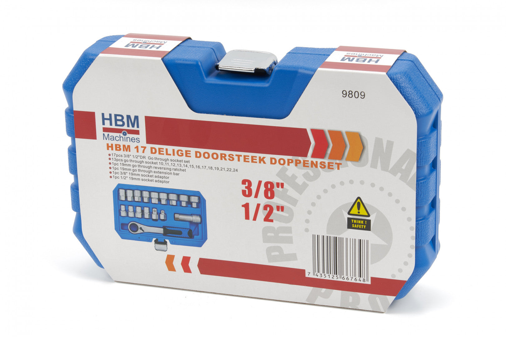 CSŐKULCS KÉSZLET RACSNIS KULCCSAL 17 DB HBM