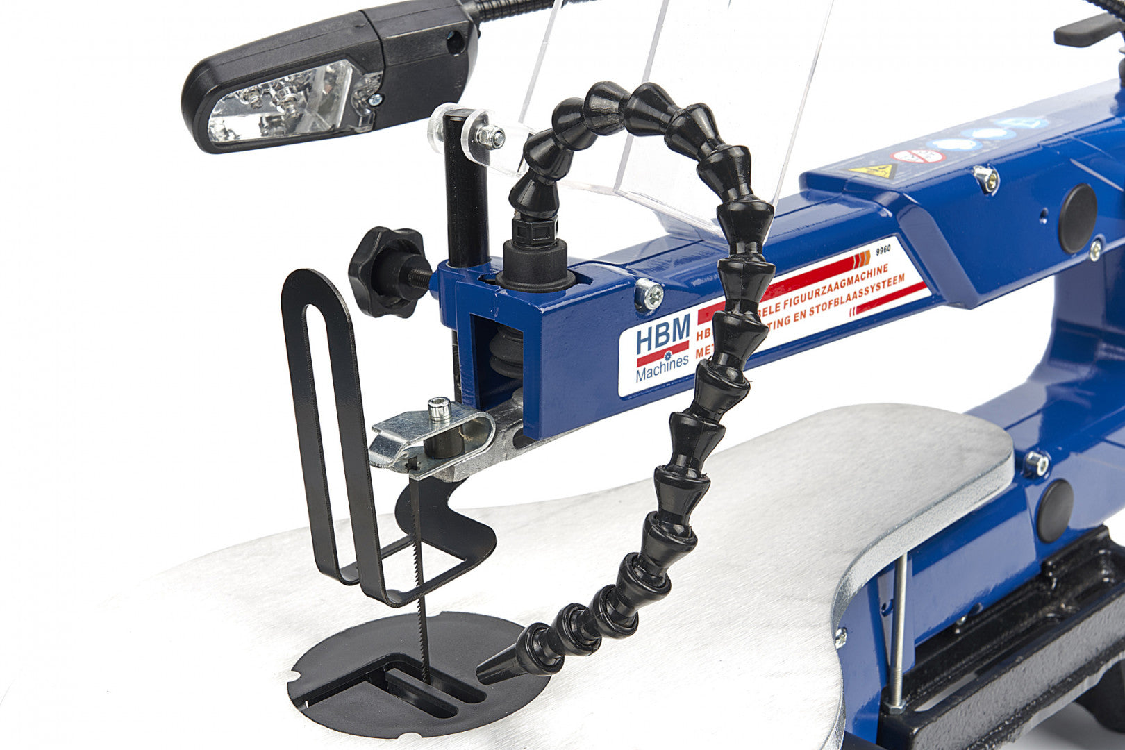 VERTIKÁLIS ASZTALI SZALAGFŰRÉSZ 120W LED LÁMPÁVAL HBM