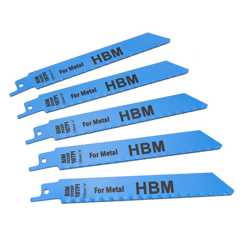 FŰRÉSZLAP KÉSZLET SZÚRÓFŰRÉSZ - DEKOPÍRFŰRÉSZ 5 DB 150MM 18TPI HBM