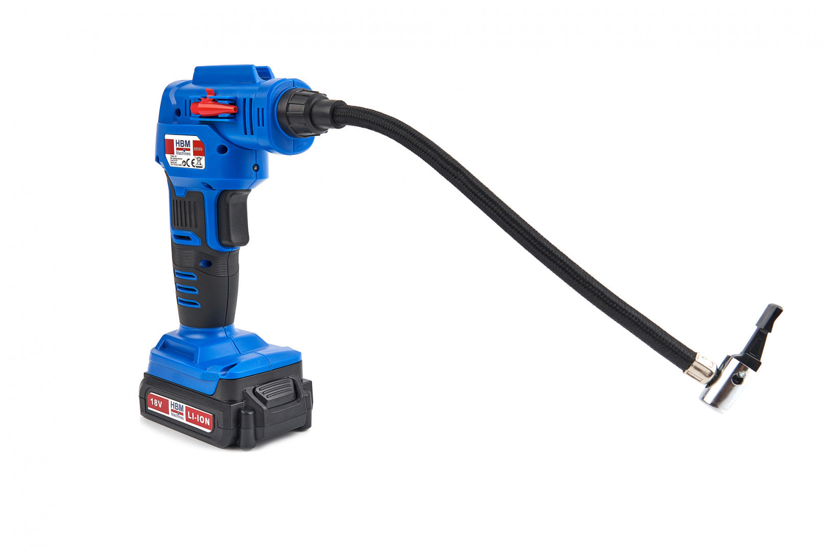 KERÉKFÚJÓ KOMPRESSZOR LED VILÁGÍTÁSSAL ÉS AKKUMULÁTORRAL 18V