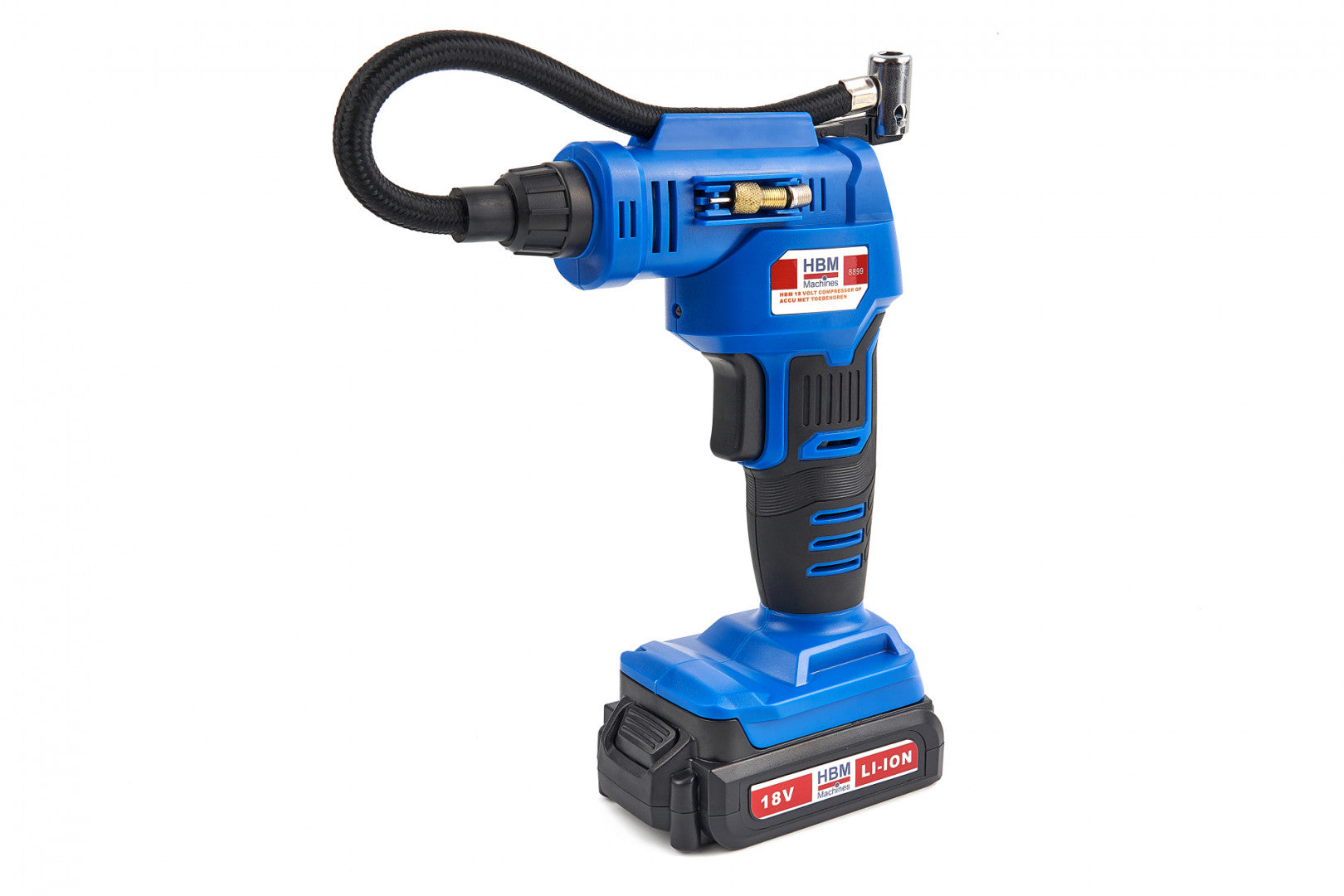 KERÉKFÚJÓ KOMPRESSZOR LED VILÁGÍTÁSSAL ÉS AKKUMULÁTORRAL 18V