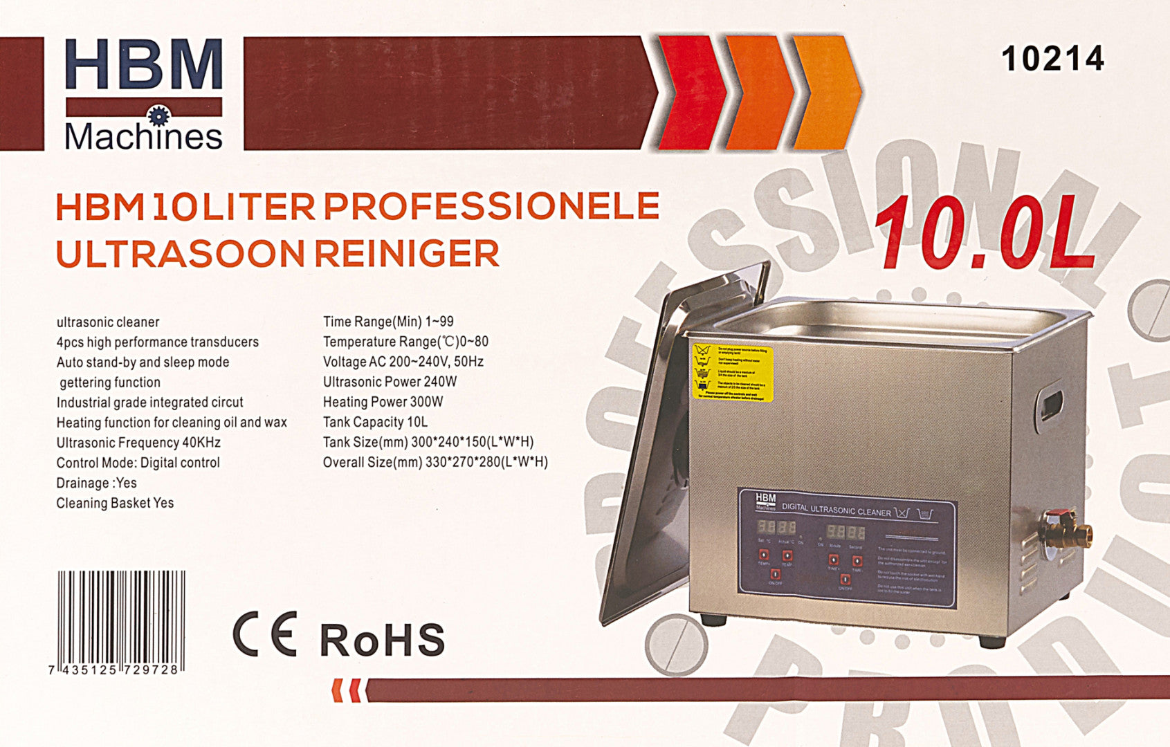 ULTRAHANGOS TISZTÍTÓ BERENDEZÉS 10L HBM