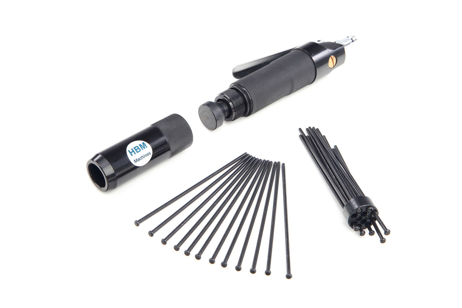 EGYENES PNEUMATIKUS ROZSDAMENTESÍTŐ 12 TŰ HBM