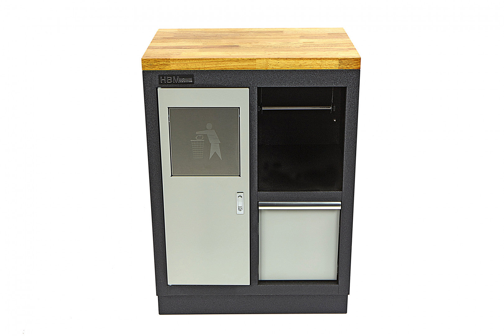 MŰHELY SZEKRÉNY PAPÍRTARTÓVAL ÉS SZEMETES KOSÁRRAL HBM