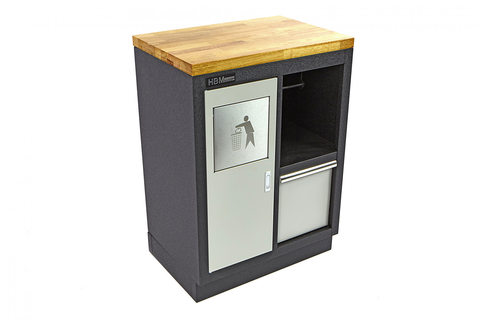 MŰHELY SZEKRÉNY PAPÍRTARTÓVAL ÉS SZEMETES KOSÁRRAL HBM