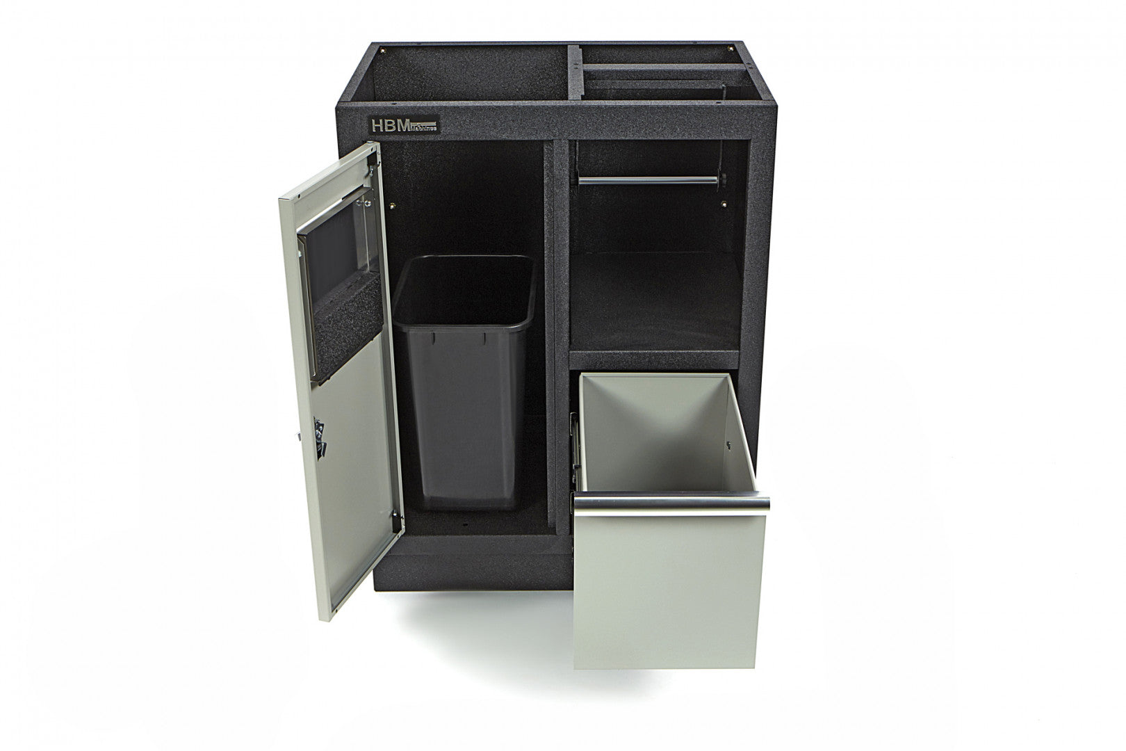 MŰHELY SZEKRÉNY PAPÍRTARTÓVAL ÉS SZEMETES KOSÁRRAL HBM