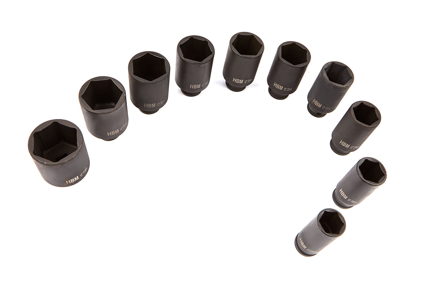 HOSSZÚ GÉPI DUGÓKULCS KÉSZLET 1/2" 22-41 MM 10 DB HBM