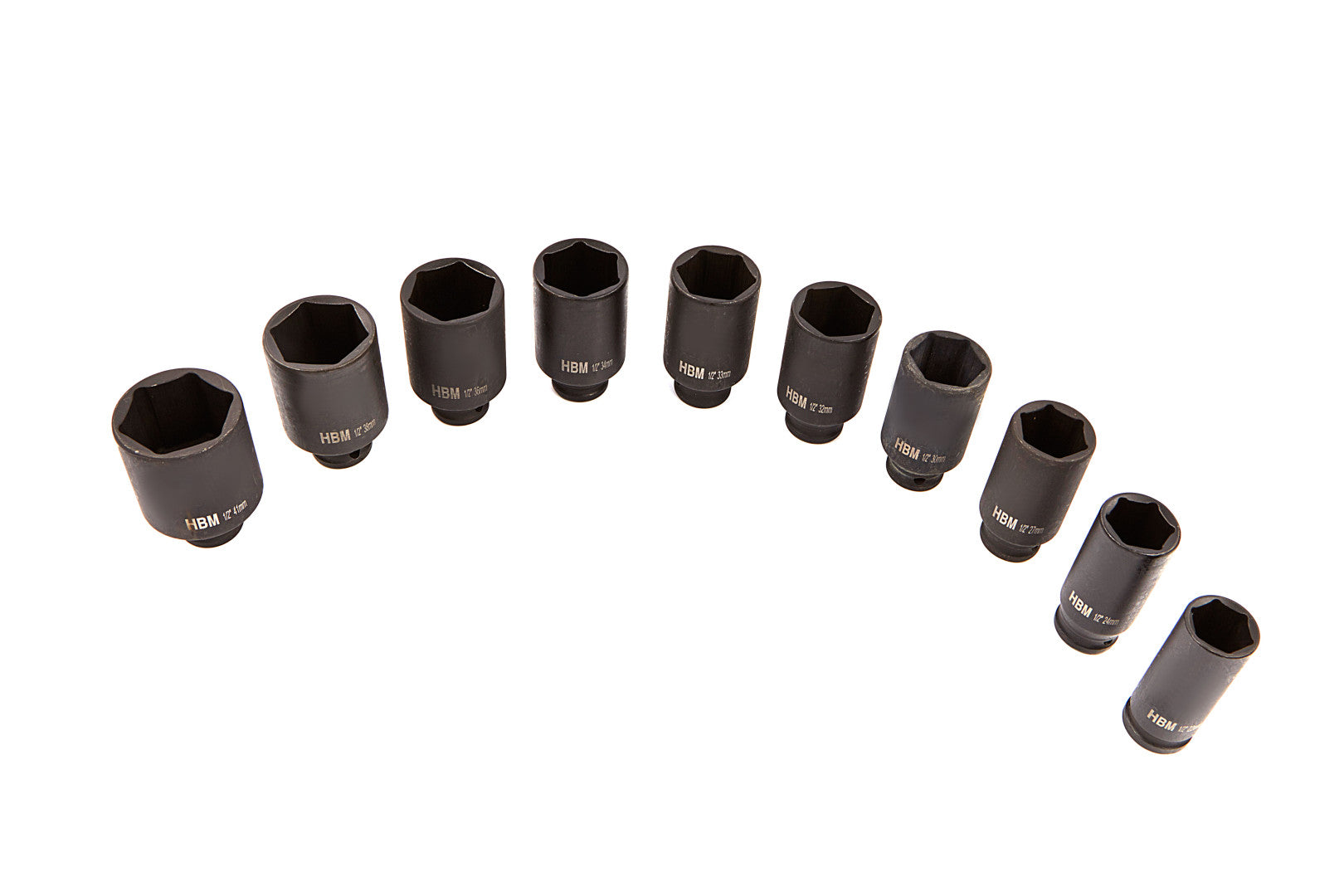 HOSSZÚ GÉPI DUGÓKULCS KÉSZLET 1/2" 22-41 MM 10 DB HBM