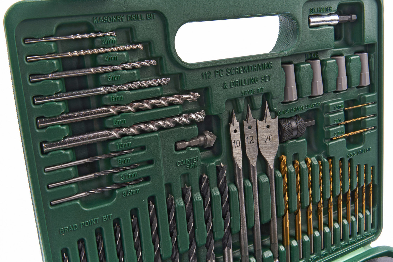 FÚRÓ ÉS CSAVAROZÓ BIT KÉSZLET FA FÉM BETON 112 DB