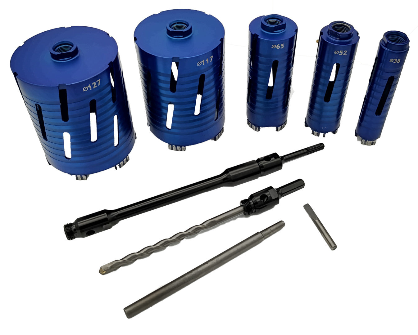 GYÉMÁNTOZOTT LYUKFÚRÓ KÉSZLET 38 / 52 / 65 / 117 / 127 MM HBM