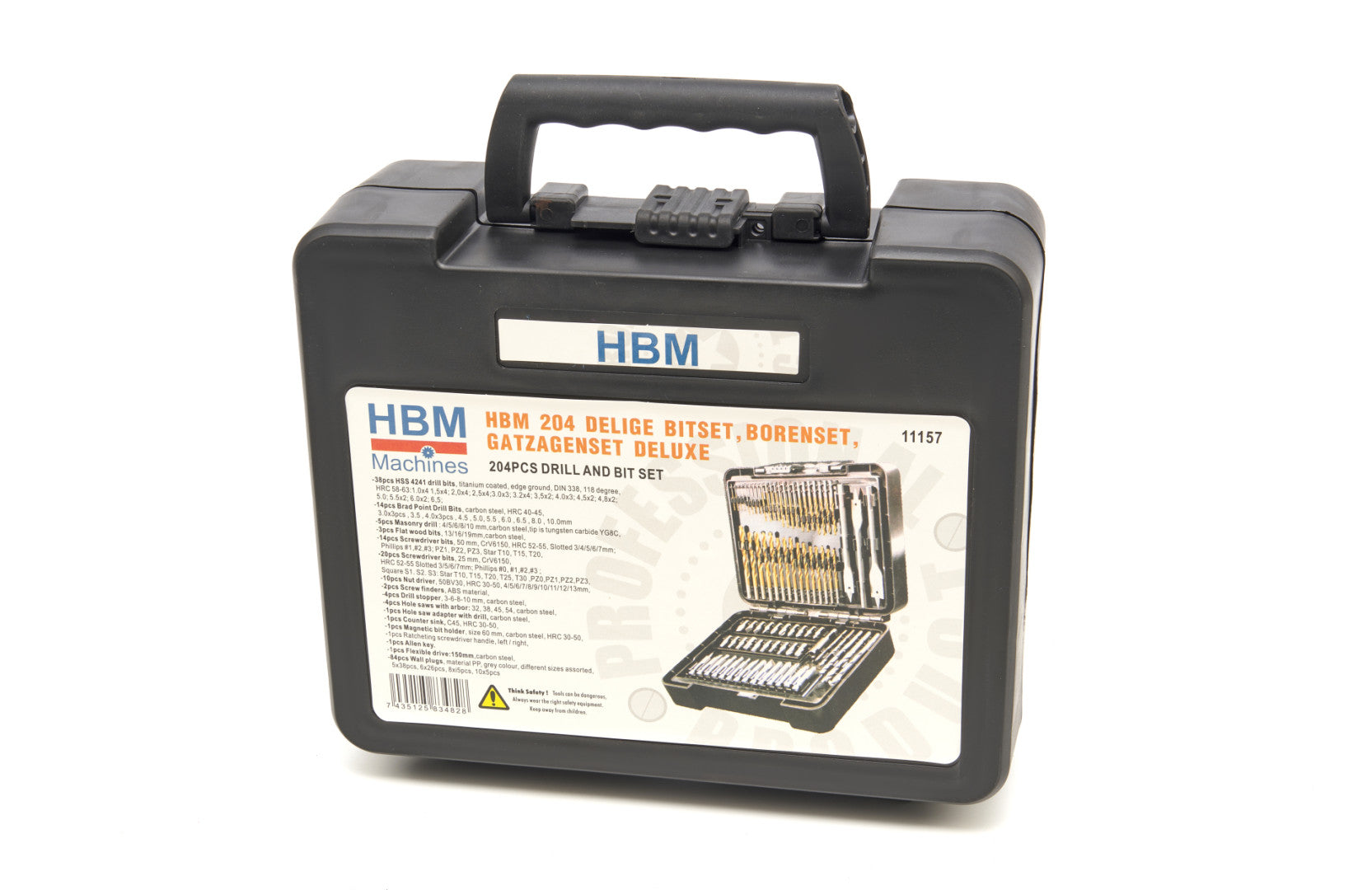 FÚRÓ ÉS CSAVAROZÓ BIT KÉSZLET FA FÉM BETON 204 DB HBM