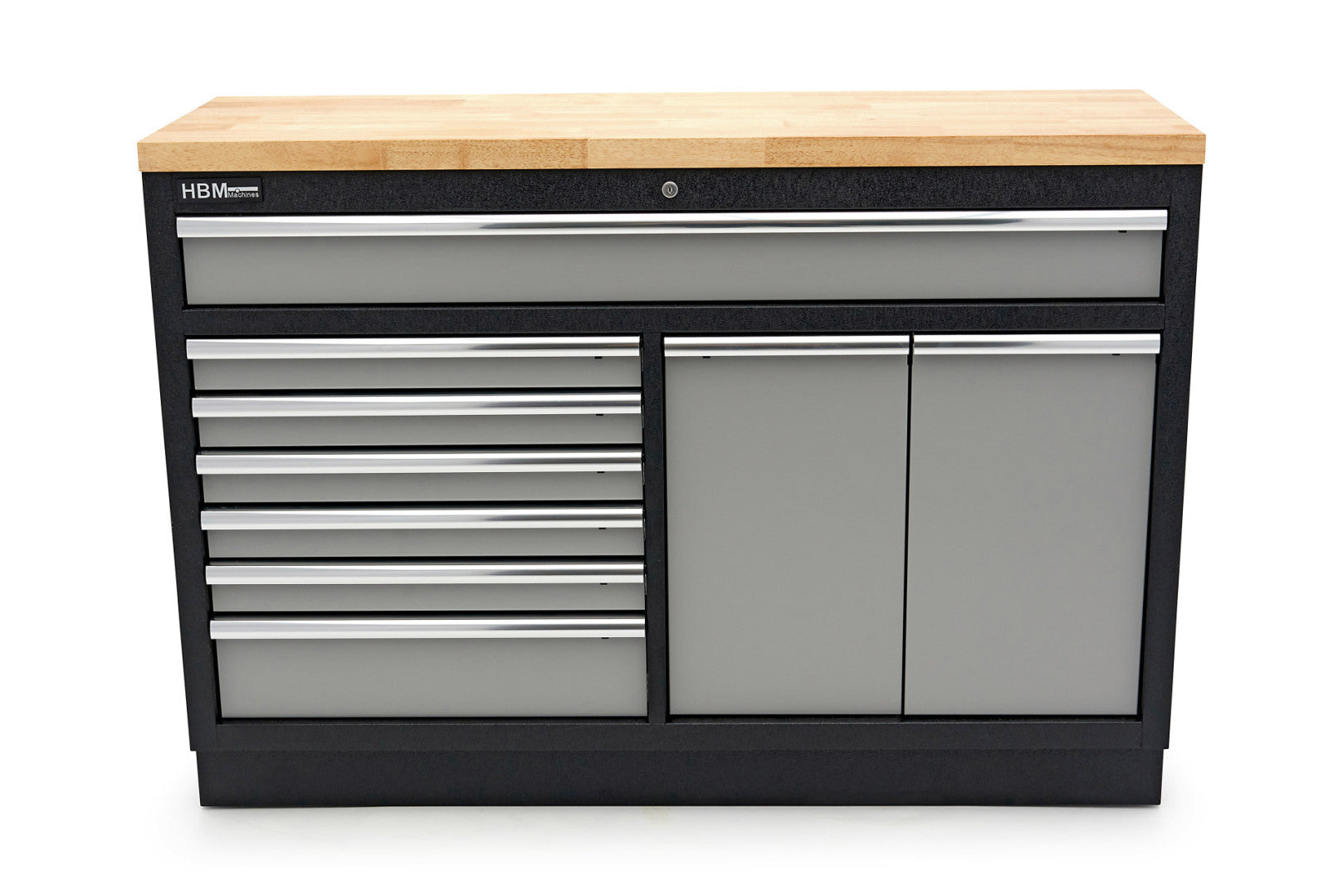 PROFESSZIONÁLIS SZERSZÁMOS SZEKRÉNY MUNKALAPPAL 136CM 9 TÁROLÓVAL HBM