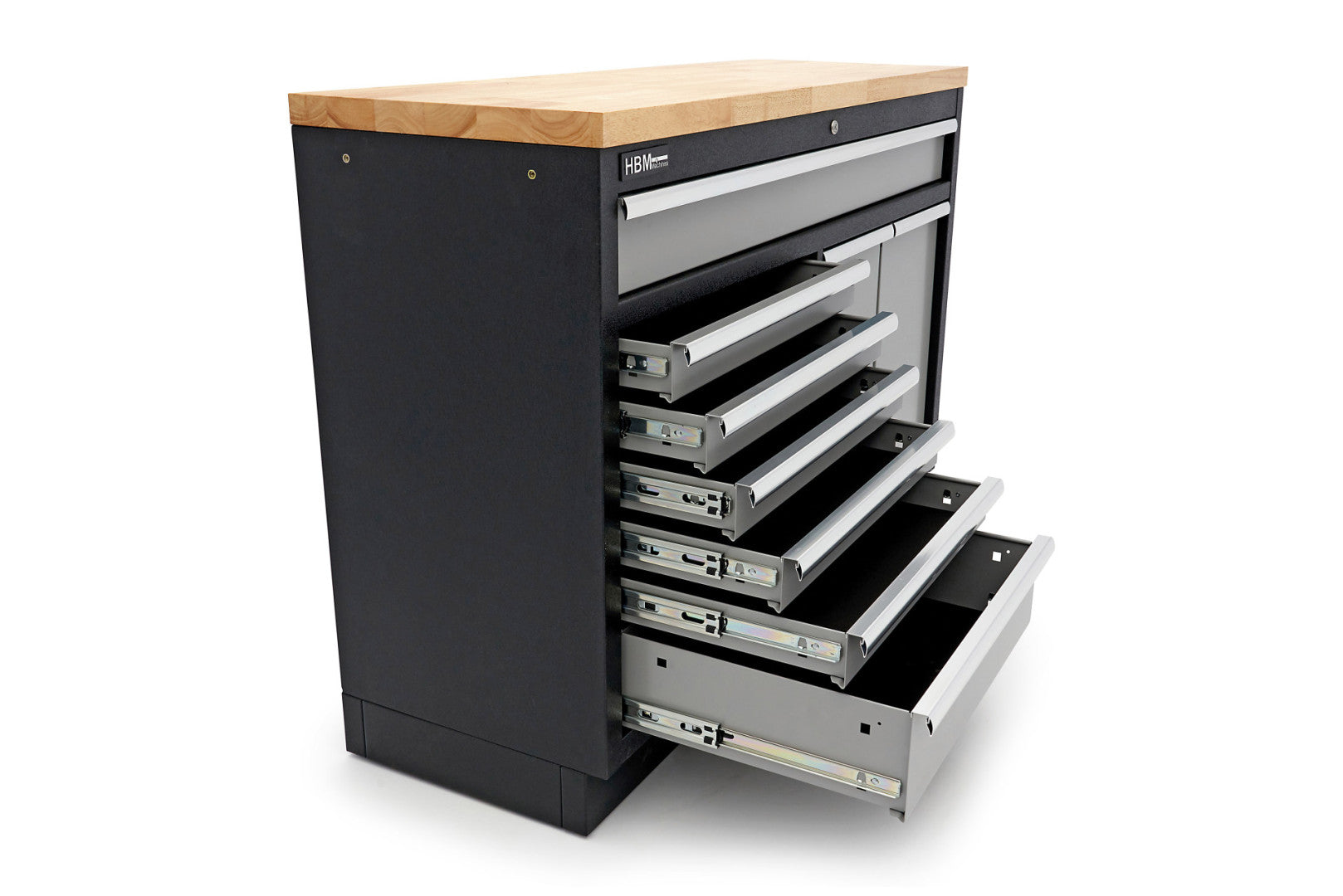PROFESSZIONÁLIS SZERSZÁMOS SZEKRÉNY MUNKALAPPAL 136CM 9 TÁROLÓVAL HBM