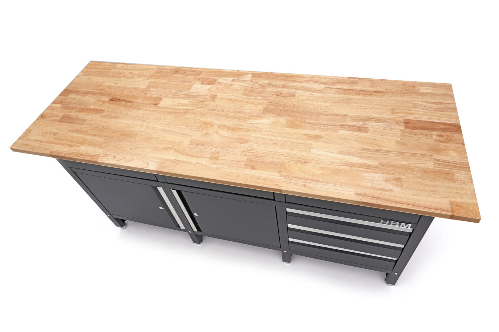 FÉM SZERSZÁMOS SZEKRÉNY MUNKALAPPAL 171CM 2 AJTÓVAL 6 TÁROLÓVAL HBM