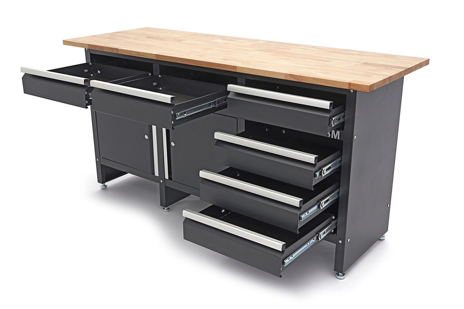 FÉM SZERSZÁMOS SZEKRÉNY MUNKALAPPAL 171CM 2 AJTÓVAL 6 TÁROLÓVAL HBM