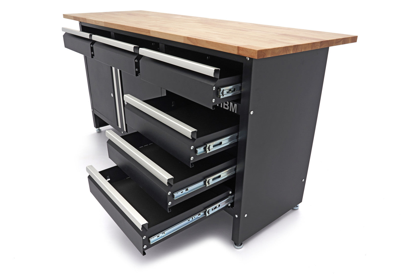 FÉM SZERSZÁMOS SZEKRÉNY MUNKALAPPAL 171CM 2 AJTÓVAL 6 TÁROLÓVAL HBM