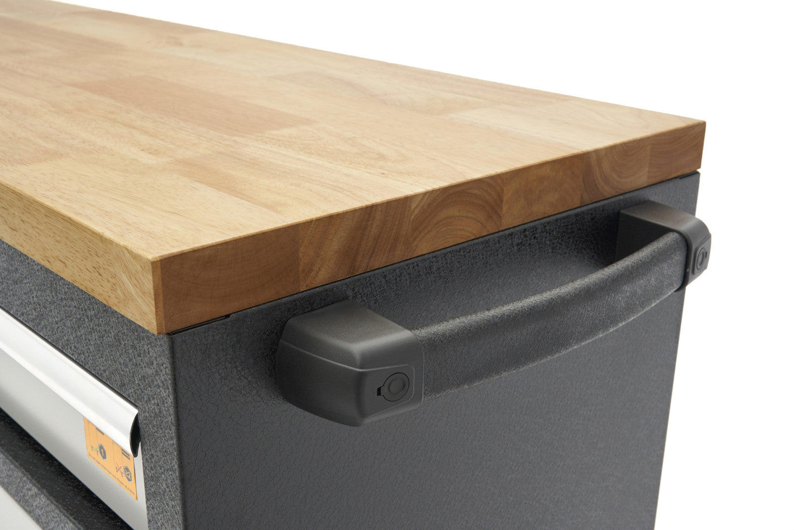 MUNKAPAD – MUNKAASZTAL 18 TÁROLÓVAL 168 CM KEMÉNY FA MUNKALAPPAL 220V/USB CSATLAKOZÓVAL HBM