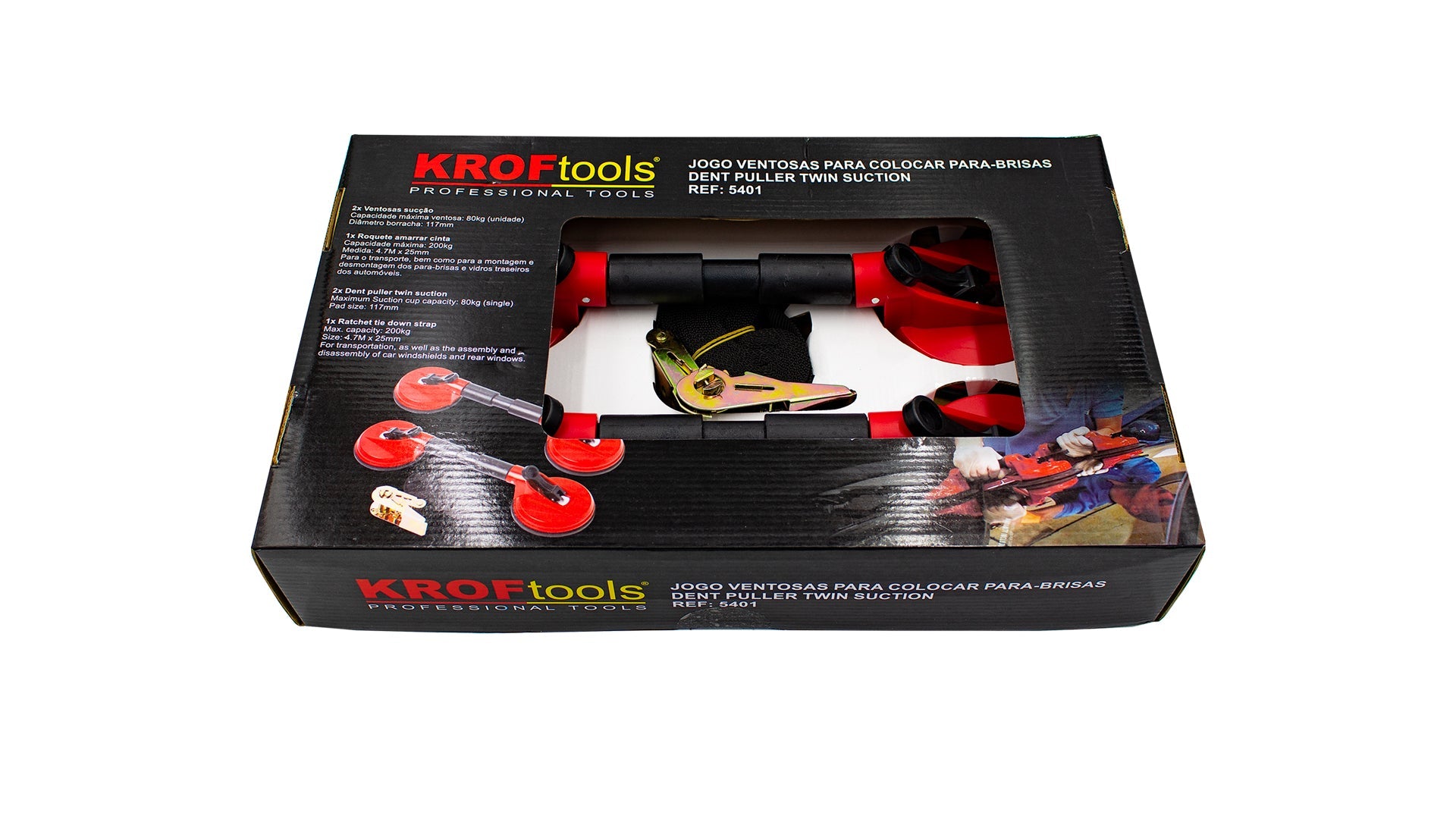 SZÉLVÉDŐ FOGÓ/KIEMELŐ TAPADÓKORONG KÉSZLET RÖGZÍTŐGURTNIVAL 3 DB KROFTOOLS