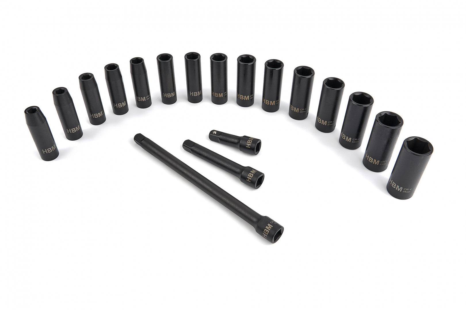 GÉPI DUGÓKULCS KÉSZLET 1/2" 18 DB HBM