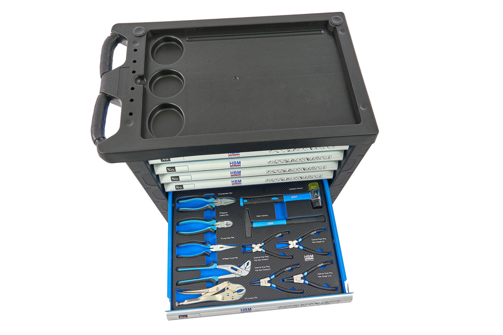 PROFESSZIONÁLIS FELSZERELT SZERSZÁMOS KOCSI – SZERSZÁMOS SZEKRÉNY 7 FIÓK 196 DB KÉK 5 MODUL PREMIUM, HOLLANDIA