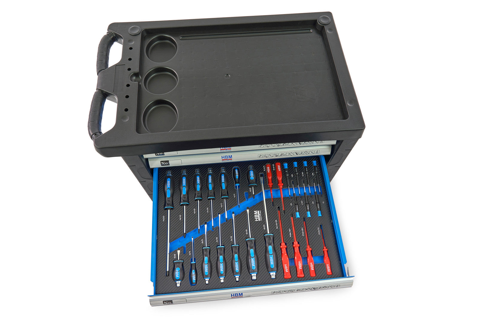 PROFESSZIONÁLIS FELSZERELT SZERSZÁMOS KOCSI – SZERSZÁMOS SZEKRÉNY 7 FIÓK 196 DB KÉK 5 MODUL PREMIUM, HOLLANDIA