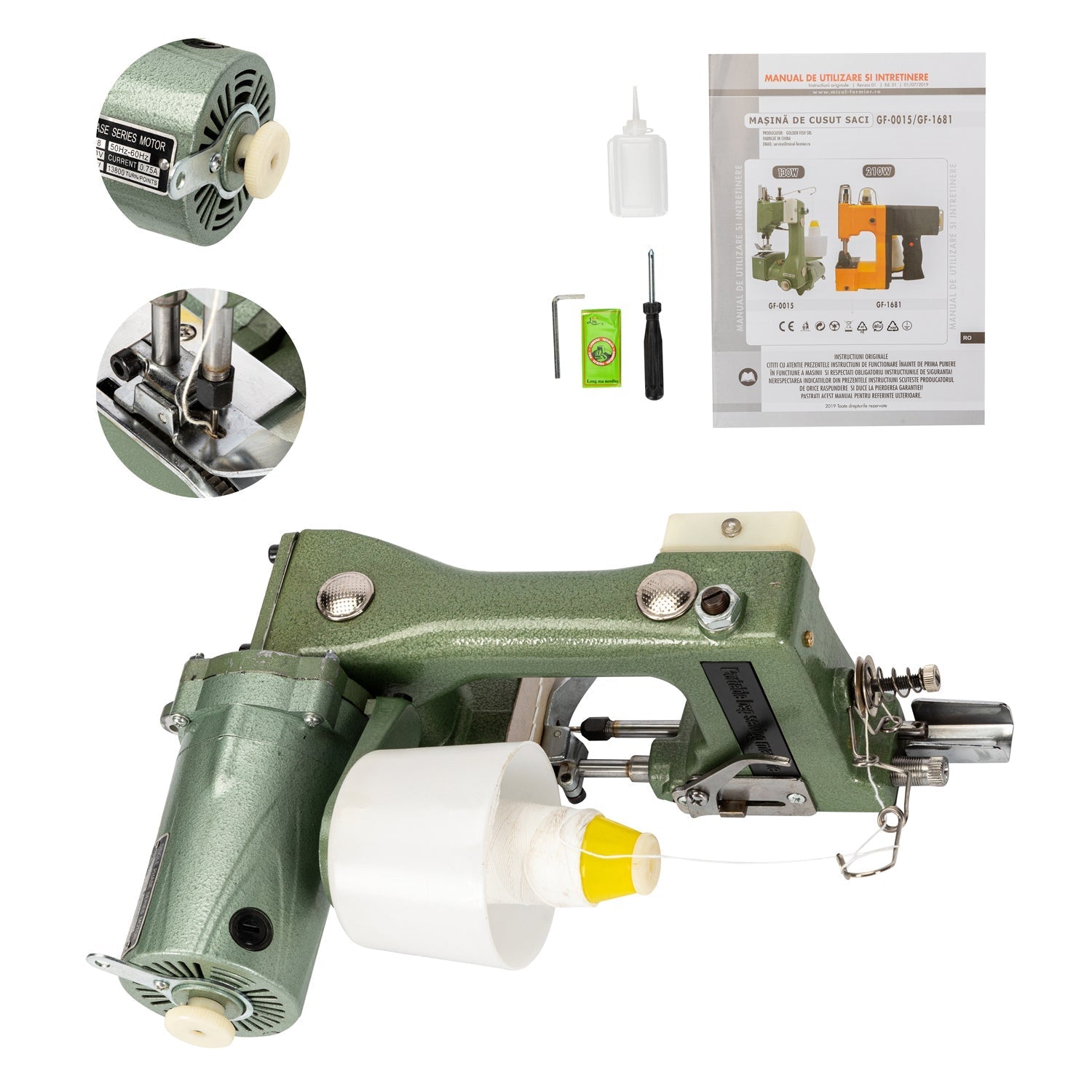 Hordozható zsákvarró gép, 130W