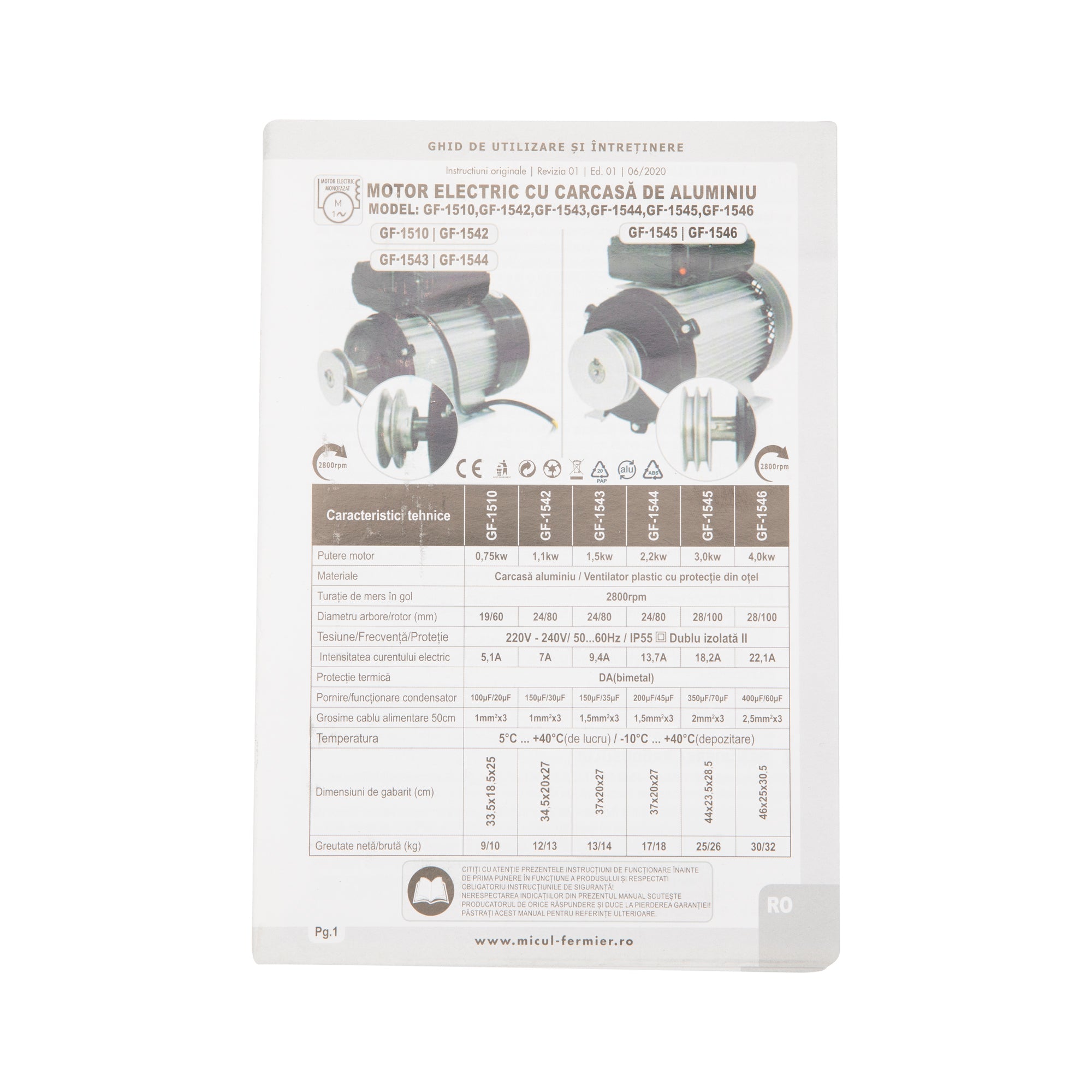 VILLANYMOTOR GABONADARÁLÓHOZ 2800RPM 2.2KW 13.7A