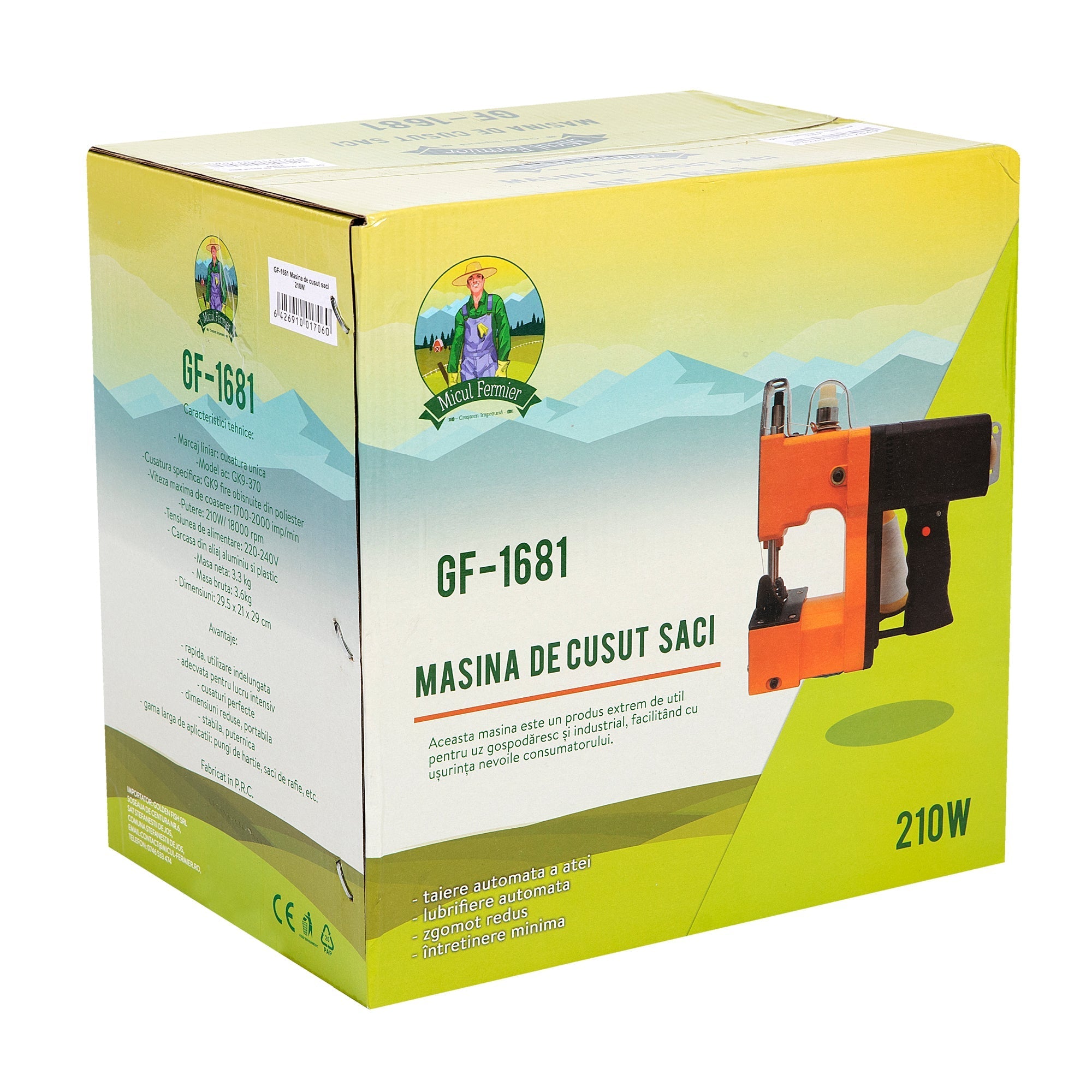 Hordozható zsákvarró gép, 210W