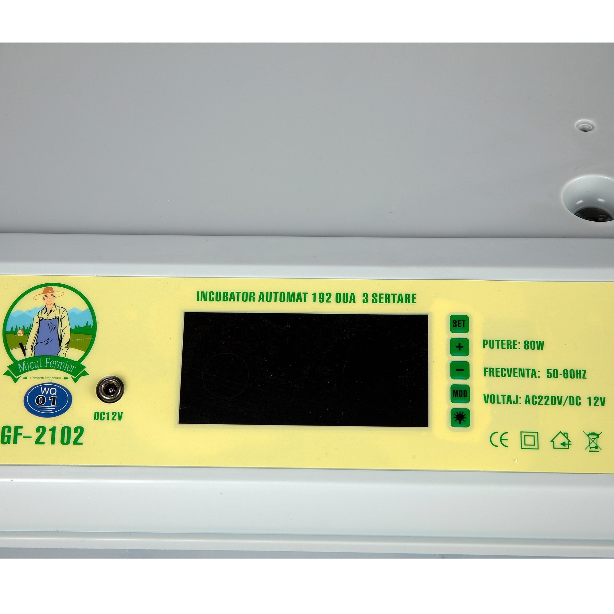 Automatikus inkubátor 192 tojáshoz, 3 fiókkal 80W