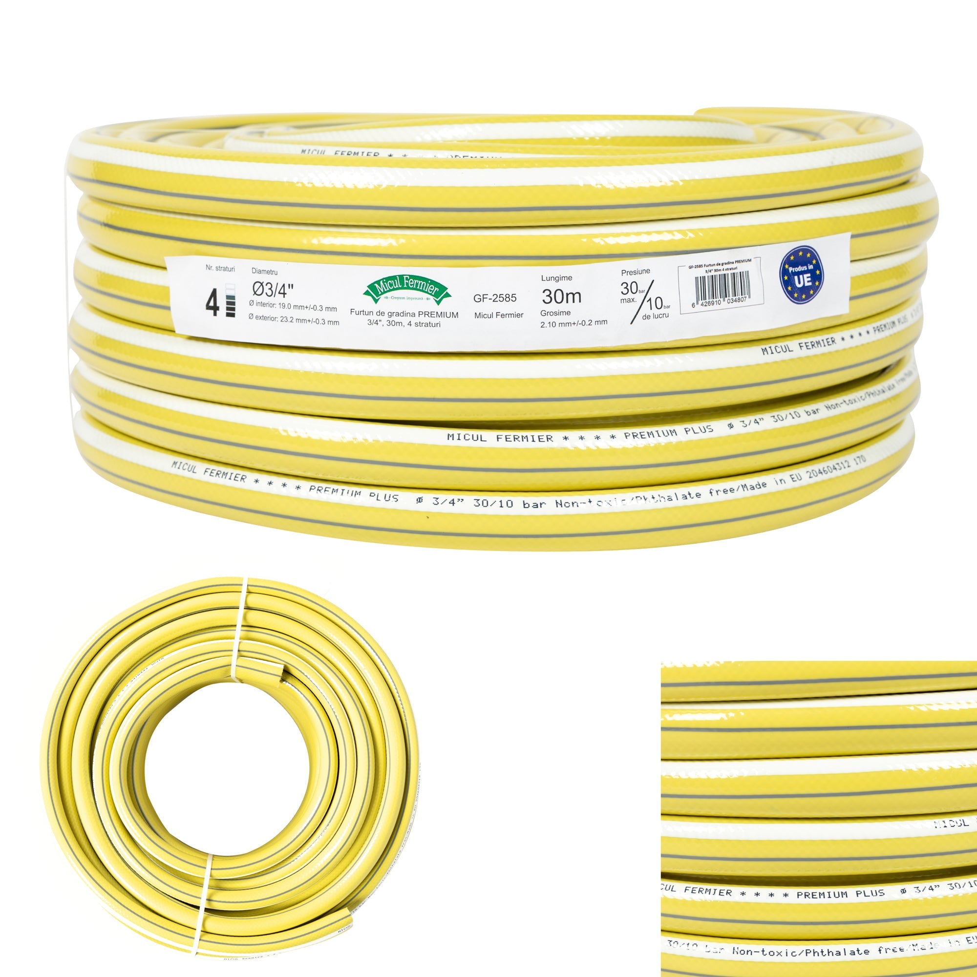 VÍZTÖMLŐ PREMIUM PLUS 3/4" 30 M 4 RÉTEGŰ CL5 MICUL FERMIER