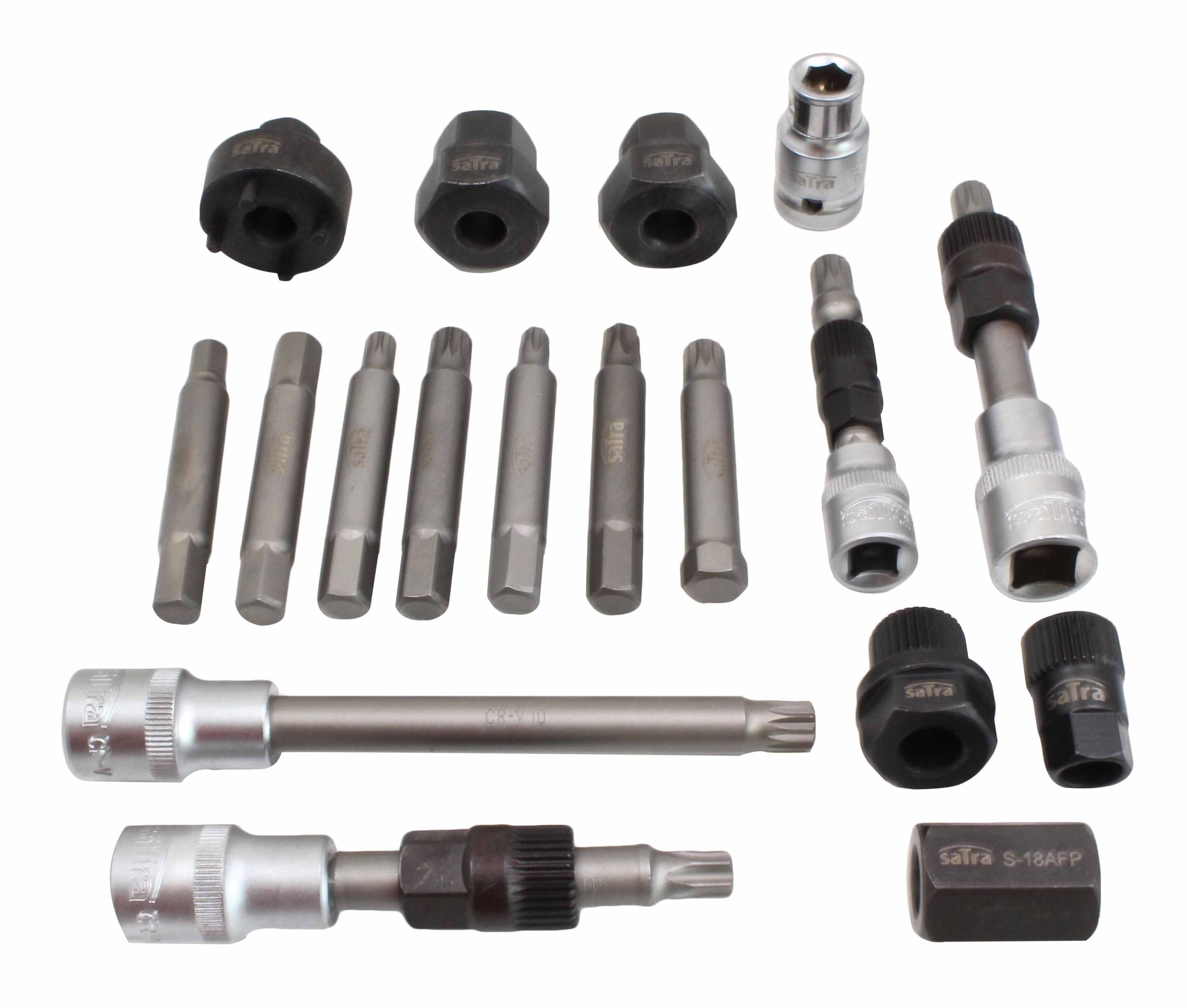 AUTÓ ALTERNÁTOR SZÍJSZERELŐ KULCS UNIVERZÁLIS 18 DB SATRA