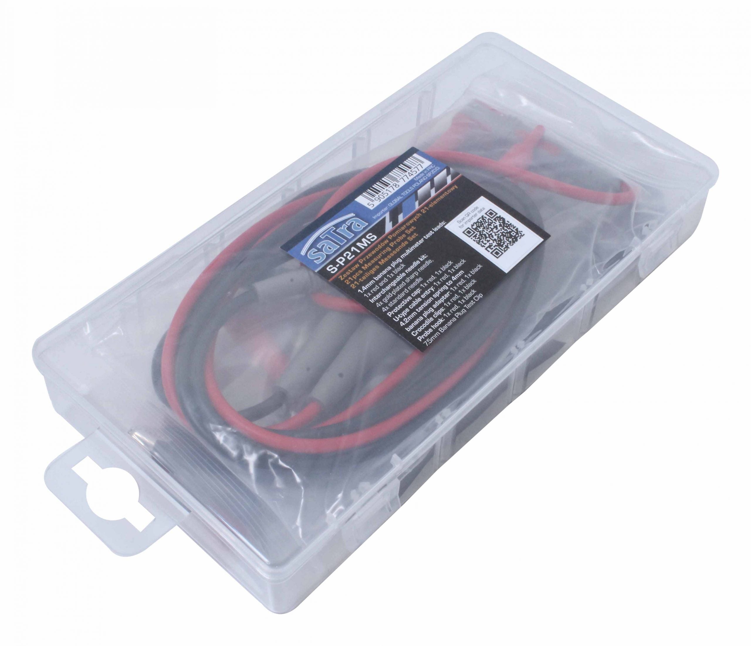 KÁBEL ÉS KIEGÉSZÍTŐ KÉSZLET MULTIMÉTERHEZ 21 DARABOS SATRA