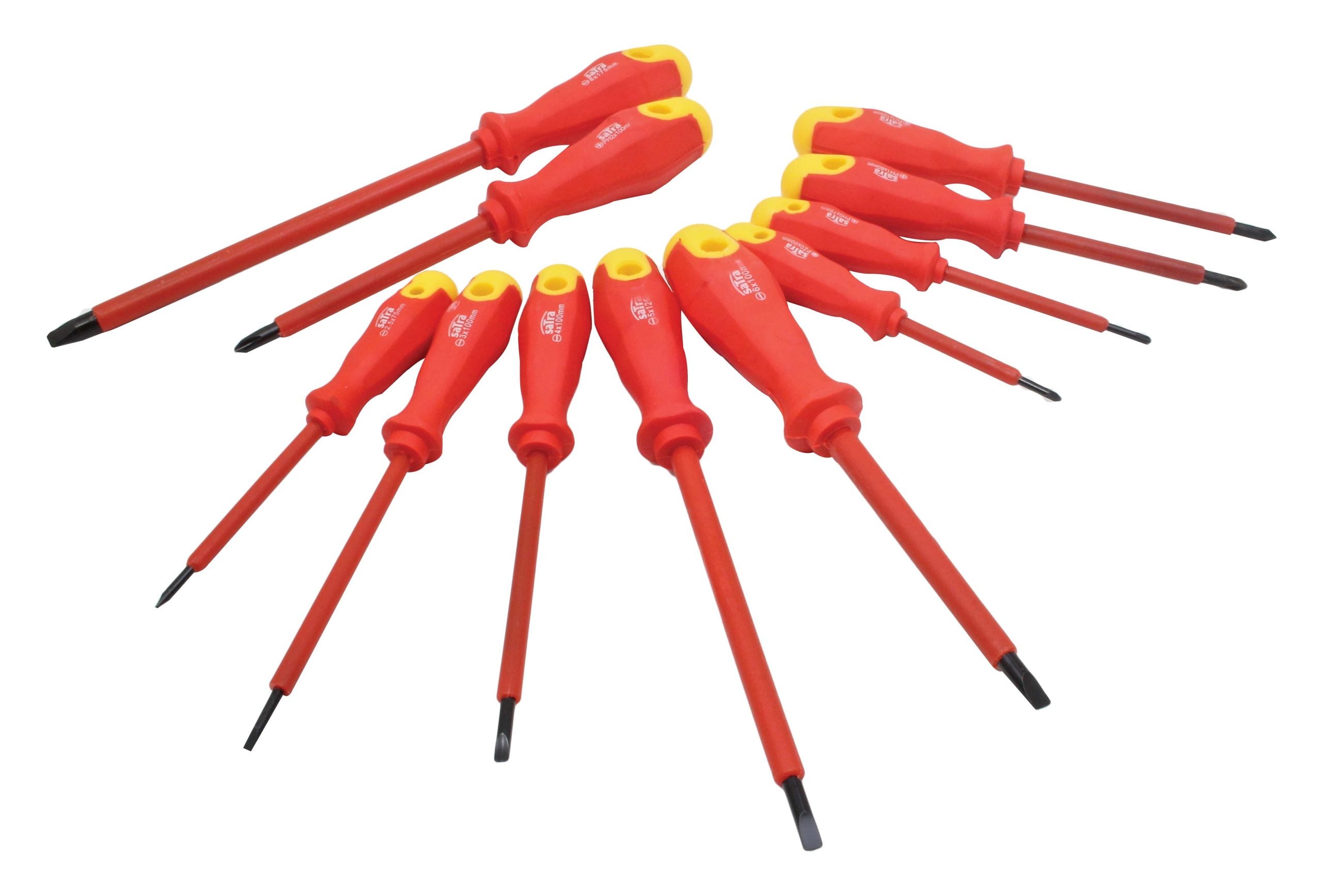 SZIGETELT CSAVARHÚZÓ KÉSZLET MÁGNESES HEGGYEL VILLANYSZERELŐKNEK CR-V 11 DB