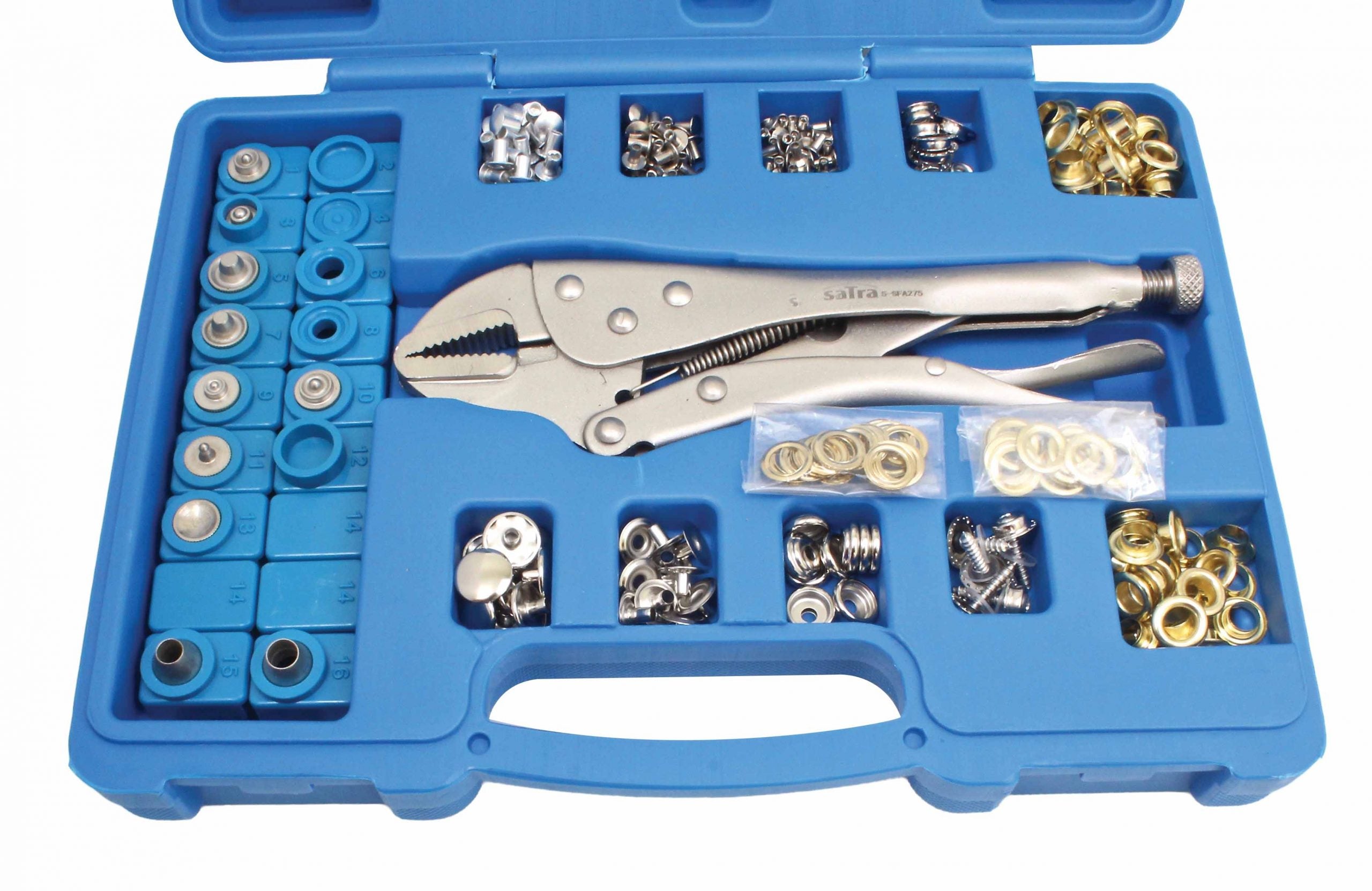 ÖNZÁRÓ FOGÓ ÉS KAPOCS KÉSZLET 275 DARABOS SATRA