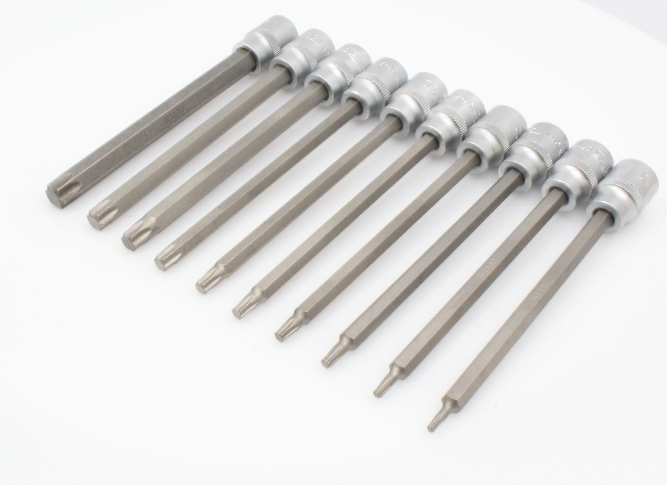 SZEKRÉNY MODUL TORX BIT KÉSZLET 3/8 T10-T55 HOSSZ 140MM