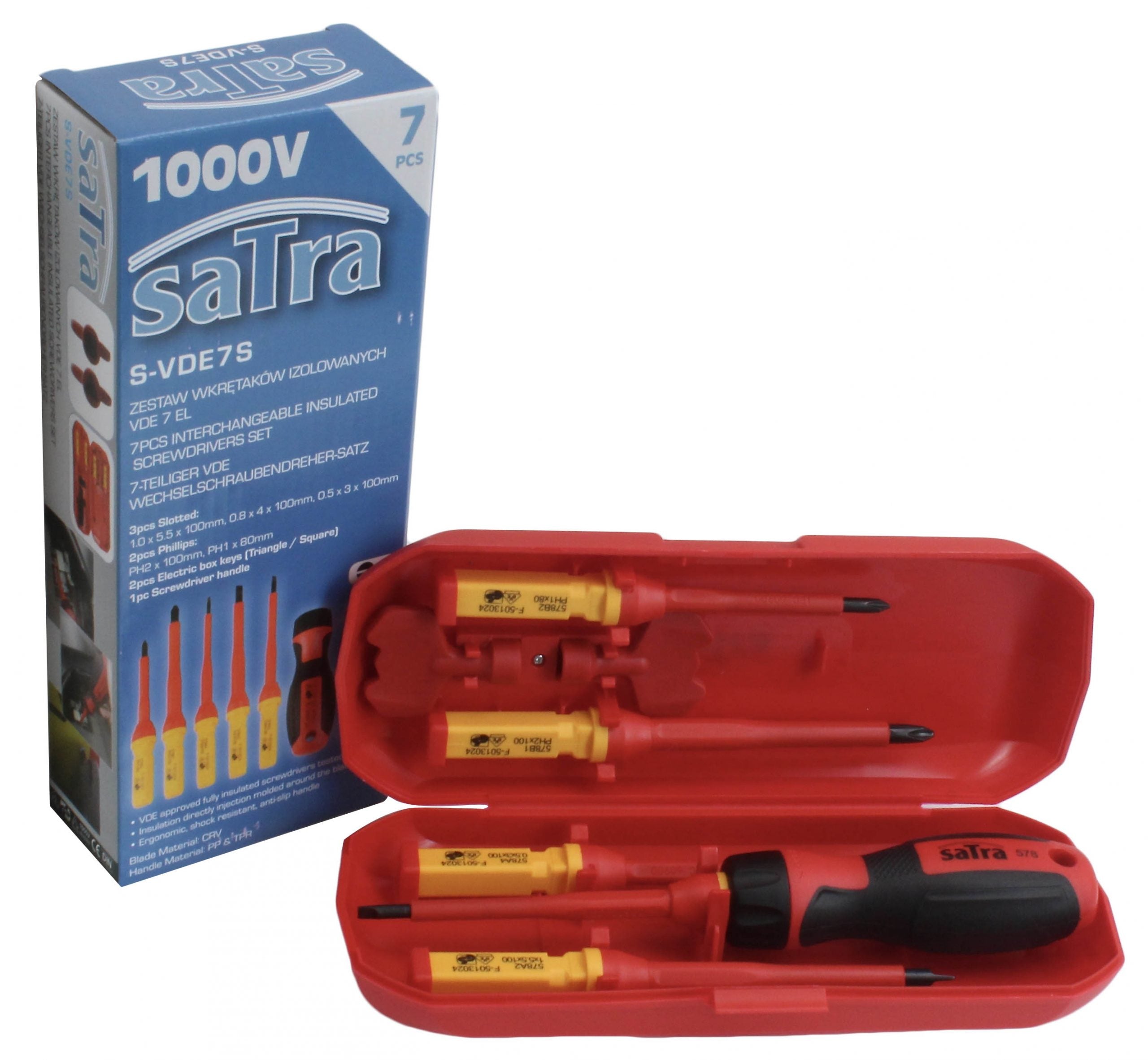 VILLANYSZERELŐ VDE CSAVARHÚZÓ KÉSZLET CSERÉLHETŐ FEJJEL 8 DB