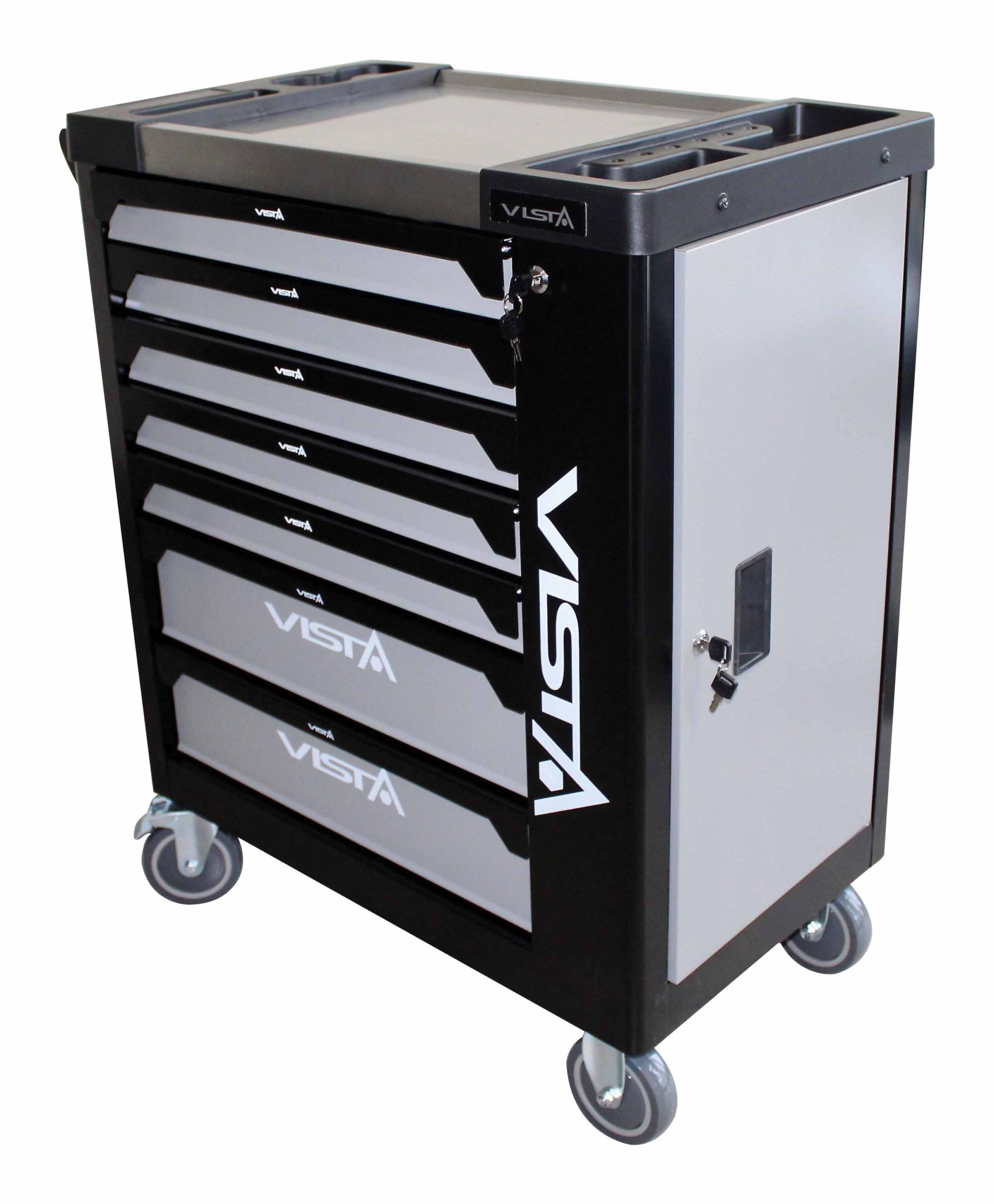 PROFESSZIONÁLIS FELSZERELT SZERSZÁMOS KOCSI 7 FIÓKKAL 6 FELSZERELT MODULLAL 257 DB ASTA